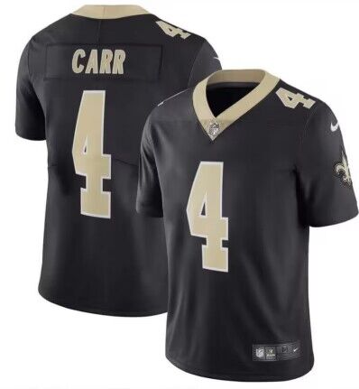 Men's New Orleans Saints #4 Derek Carr Black Vapor Limited Stitched Jersey