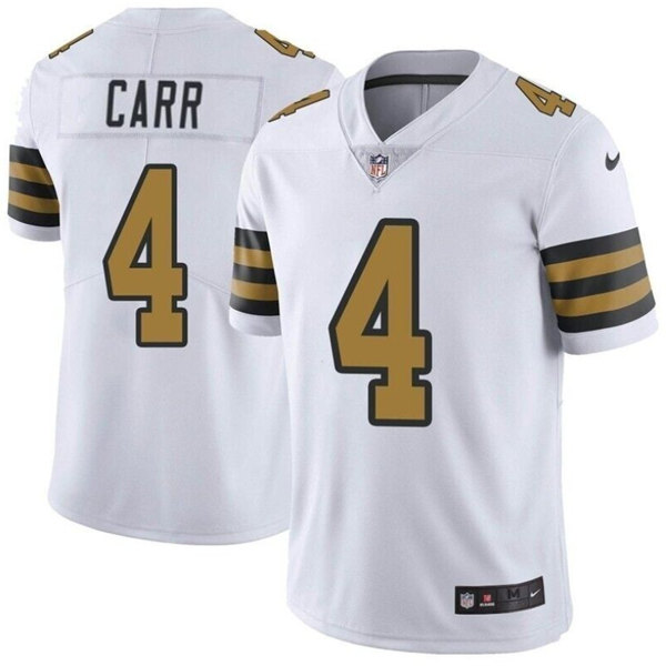 Men's New Orleans Saints #4 Derek Carr White Color Rush Limited Stitched Jersey