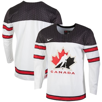 Men's Nike White Hockey Canada - Team Replica Jersey - Click Image to Close