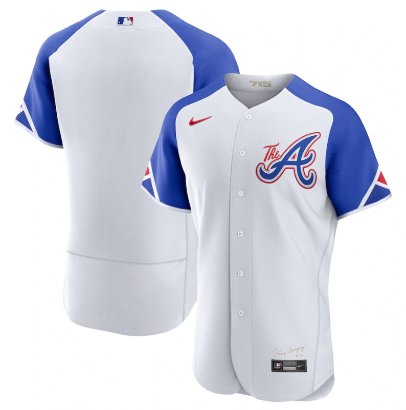 Men's Atlanta Braves Blank White 2023 City Connect Flex Base Stitched Jersey