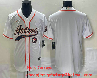 Men's Houston Astros Blank White Cool Base Stitched Baseball Jersey