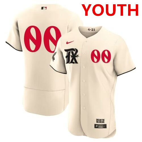 Youth Texas Rangers Customized Cream 2023 City Connect Stitched Baseball Jersey - Click Image to Close