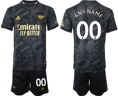 Men's Arsenal F.C Custom 2023 Black Away Soccer Jersey Suit