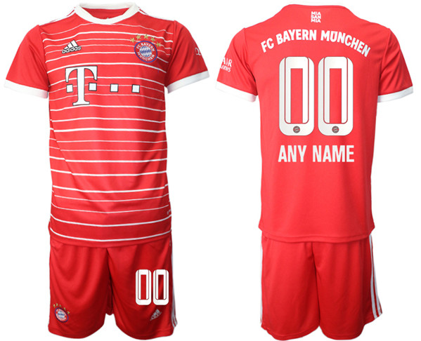 Men's FC Bayern Munchen Custom 22-23 Red Home Soccer Jersey Suit