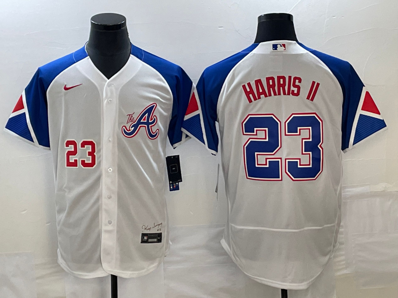 Men's Atlanta Braves #23 Michael Harris II Number White 2023 City Connect Flex Base Stitched Basebal