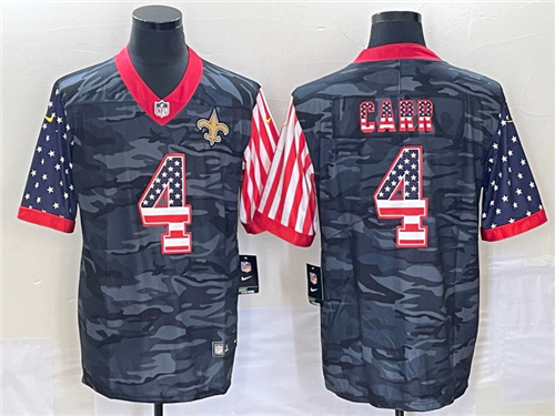 Men's New Orleans Saints #4 Derek Carr USA Camo 2020 Salute To Service Stitched NFL Nike Limited Jer