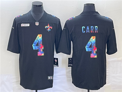 Men's New Orleans Saints #4 Derek Carr Multi-Color Black 2020 NFL Crucial Catch Vapor Untouchable Ni