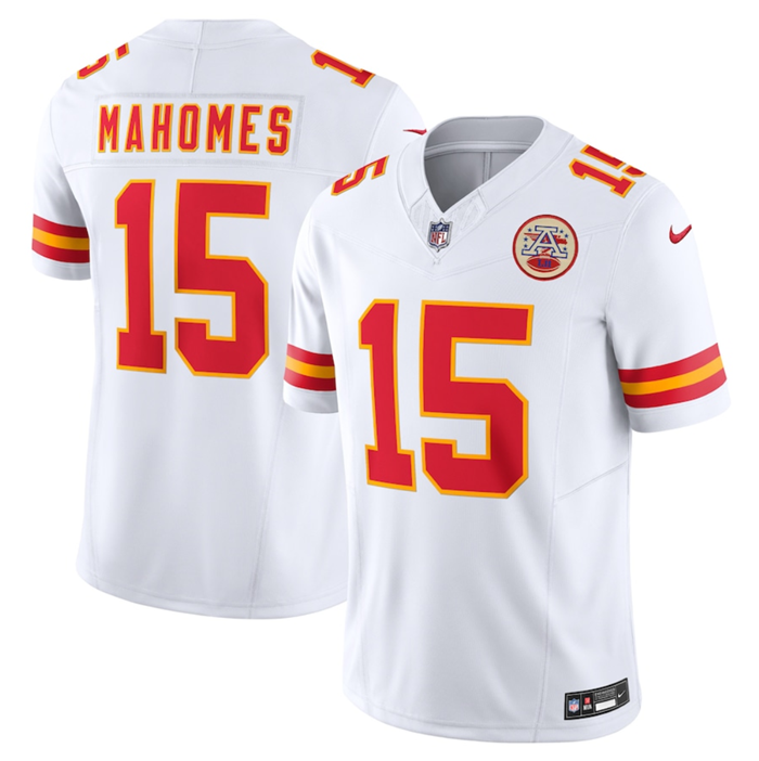 Men's Kansas City Chiefs #15 Patrick Mahomes White 2023 F.U.S.E. Vapor Untouchable Limited Stitched