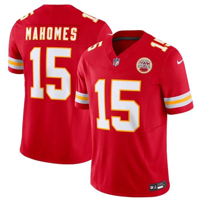 Men's Kansas City Chiefs #15 Patrick Mahomes Red 2023 F.U.S.E. Vapor Untouchable Limited Stitched Je