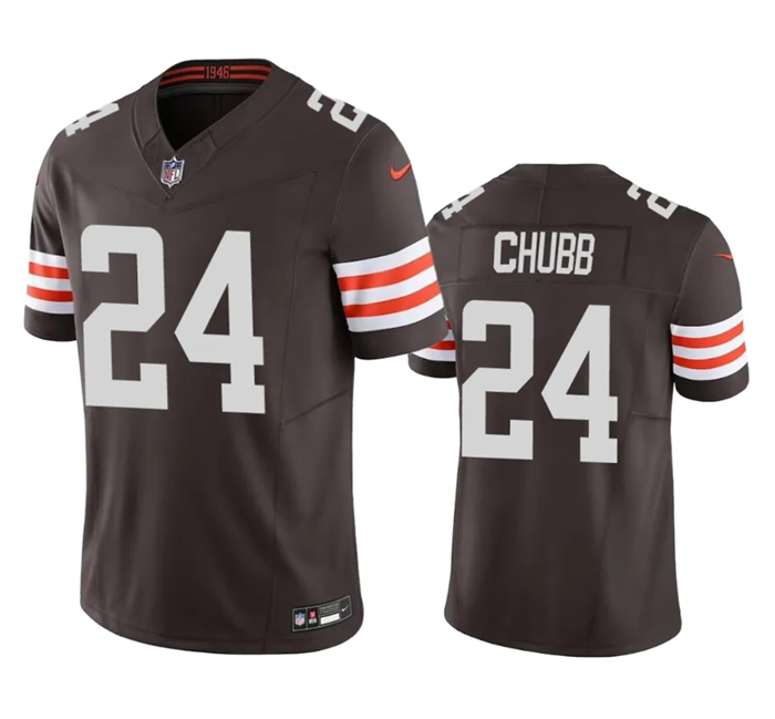 Men's Cleveland Browns #24 Nick Chubb Brown 2023 F.U.S.E. Vapor Untouchable Limited Stitched Jersey