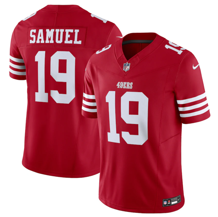 Men's San Francisco 49ers #19 Deebo Samuel Red 2023 F.U.S.E. Vapor Untouchable Limited Stitched Foot