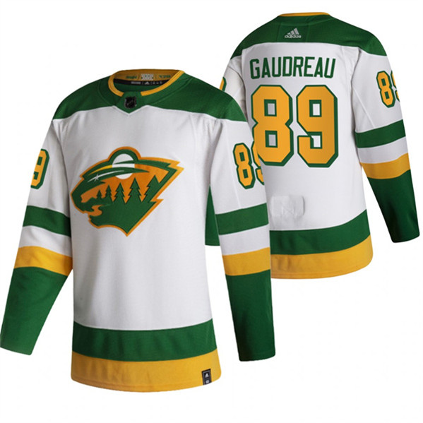 Men's Minnesota Wild #89 Frederick Gaudreau White Stitched Jersey