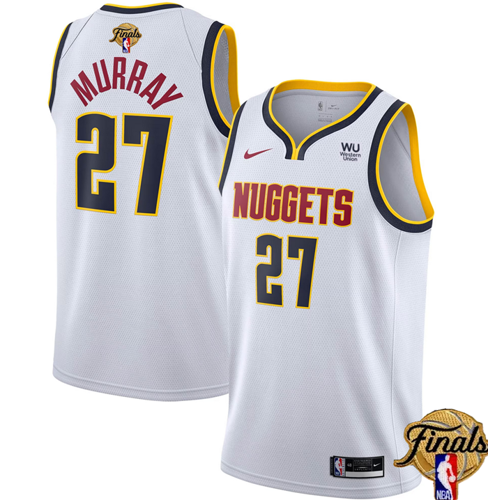 Men's Denver Nuggets #27 Jamal Murray White 2023 Finals Association Edition Stitched Basketball Jers