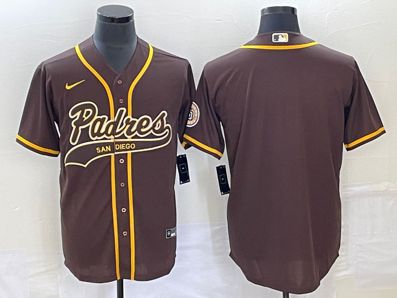 Men's San Diego Padres Blank Borwn Cool Base With Patch Stitched Baseball Jersey Men's San Diego Padres Blank Borwn Cool Base With Patch Stitched Baseball Jersey