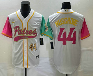 Men's San Diego Padres #44 Joe Musgrove Number White NEW 2023 City Connect Cool Base Stitched Jersey Men's San Diego Padres #44 Joe Musgrove Number White NEW 2023 City Connect Cool Base Stitched Jersey