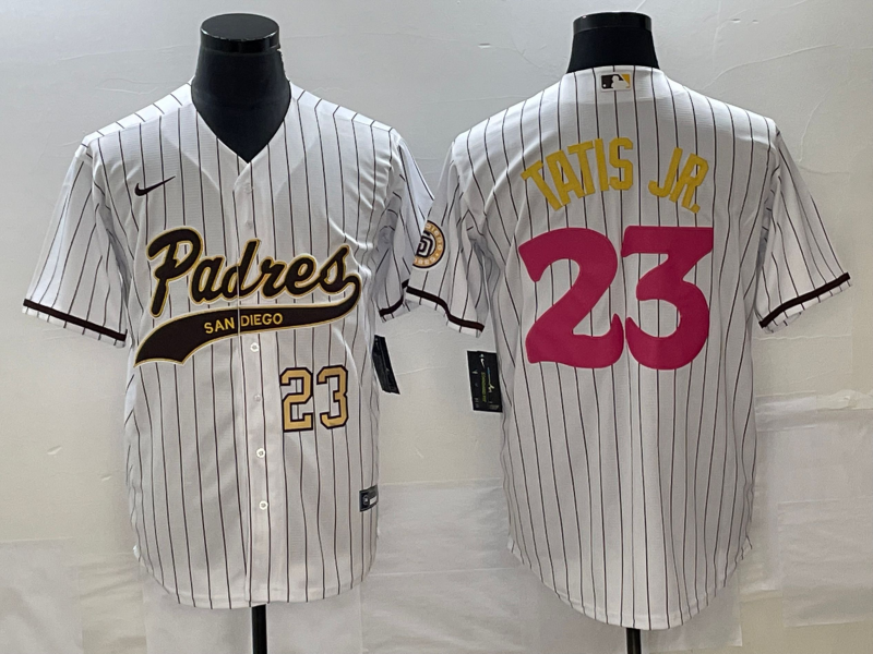 Men's San Diego Padres #23 Fernando Tatis Jr Number White NEW 2023 City Connect Cool Base Stitched J