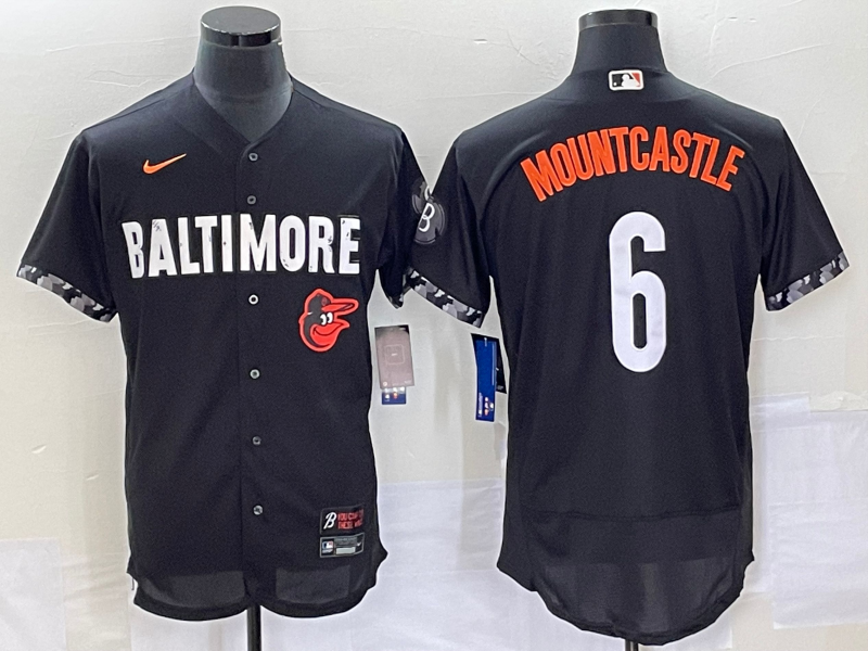 Men's Baltimore Orioles #6 Ryan Mountcastle Black 2023 City Connect Flex Base Stitched Jersey