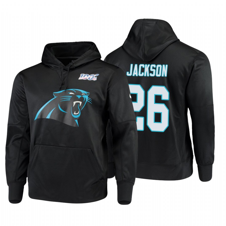 Carolina Panthers #26 Donte Jackson Nike 100 Primary Logo Circuit Name & Number Pullover Hoodie Blac