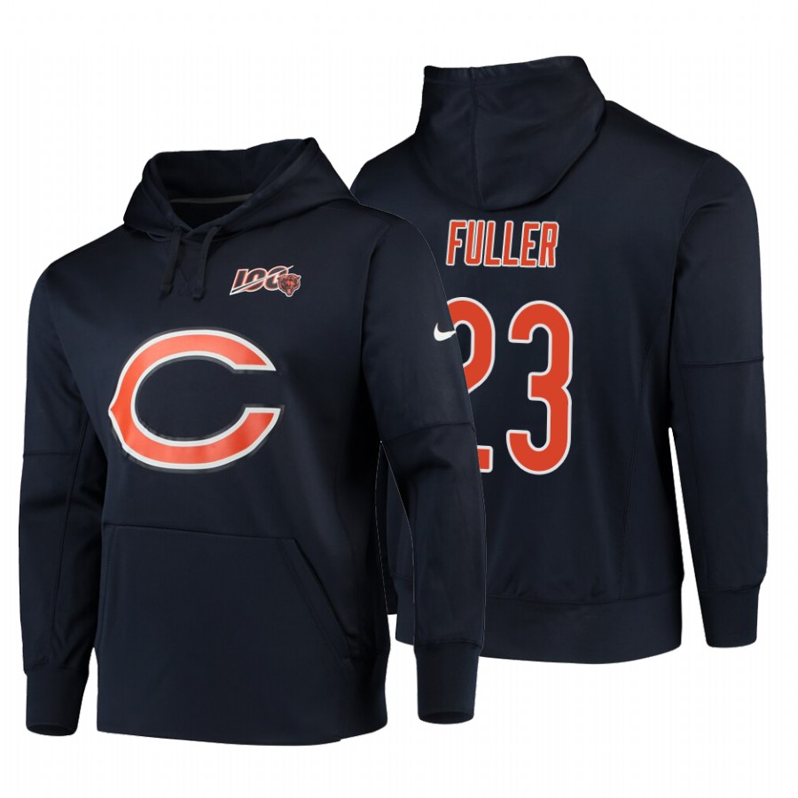 Chicago Bears #23 Kyle Fuller Nike 100 Primary Logo Circuit Name & Number Pullover Hoodie Navy