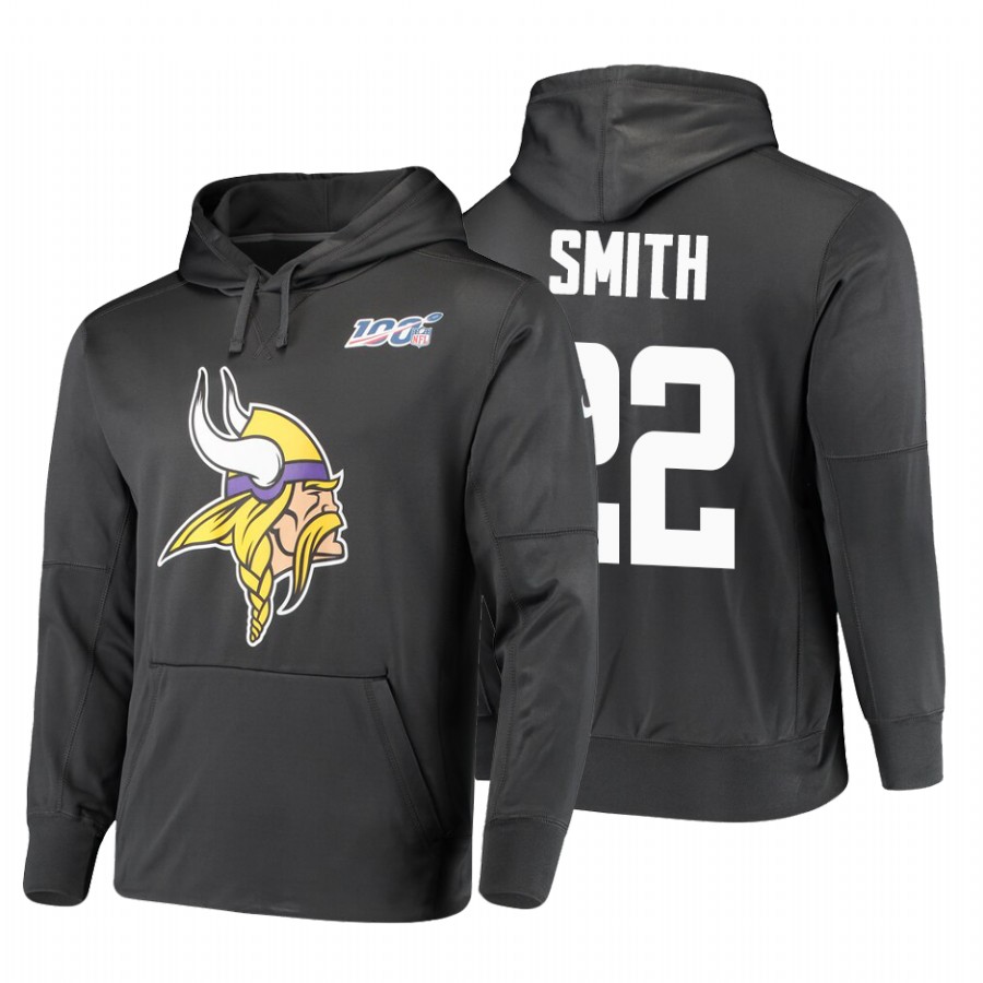 Minnesota Vikings #22 Harrison Smith Nike 100 Primary Logo Circuit Name & Number Pullover Hoodie Ant