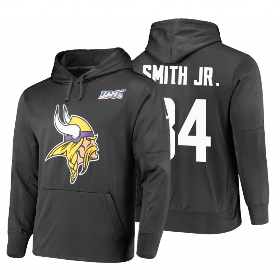 Minnesota Vikings #84 Irv Smith Jr. Nike 100 Primary Logo Circuit Name & Number Pullover Hoodie Anth