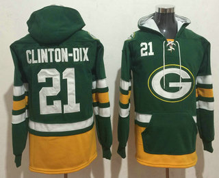 Green Bay Packers #21 Ha Ha Clinton-Dix NEW Green Pocket Stitched Pullover Hoodie