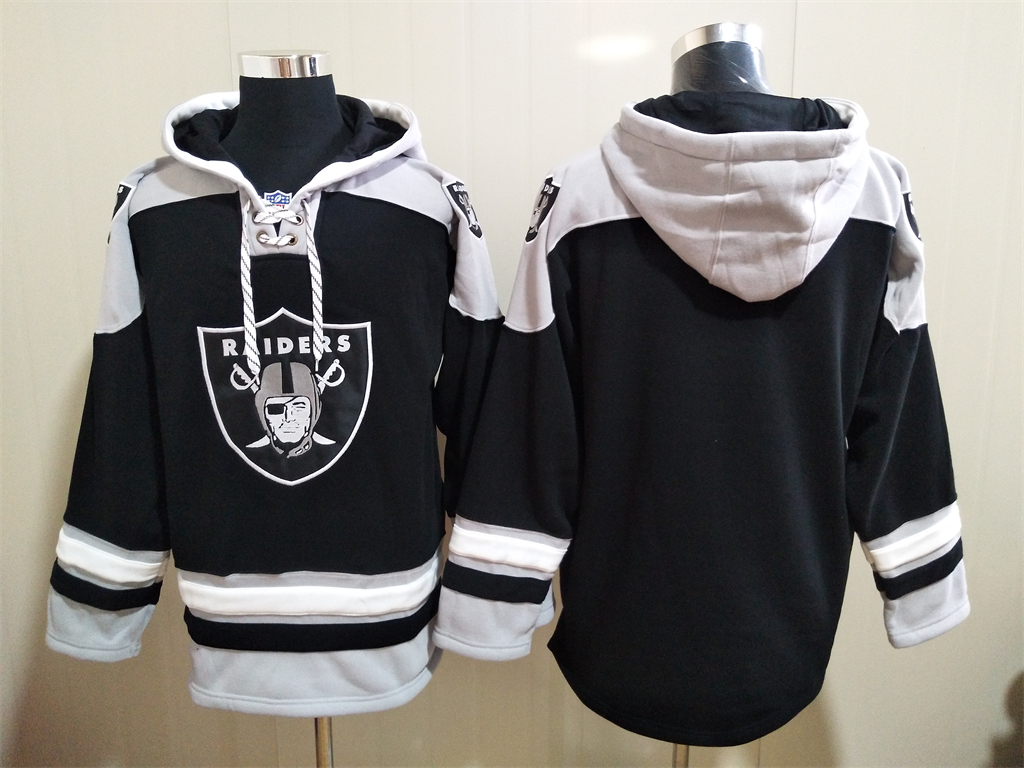 Las Vegas Raiders Blan NEW Black Pocket Stitched Pullover Hoodie