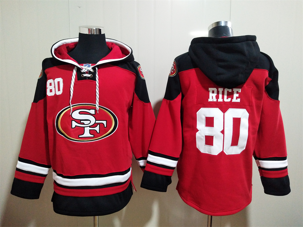 San Francisco 49ers #80 Jerry Rice Red Team Color New Hoodie