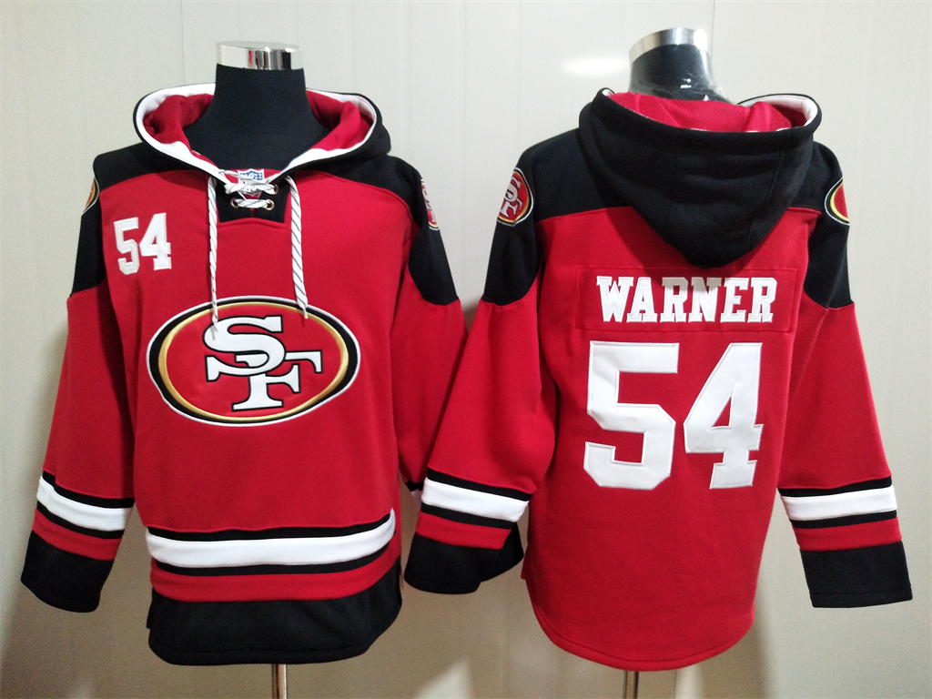 San Francisco 49ers #54 Fred Warner Red Team Color New Hoodie