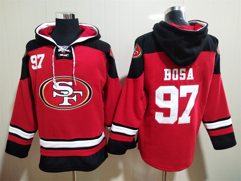 San Francisco 49ers #97 Nick Bosa Red Team Color New Hoodie