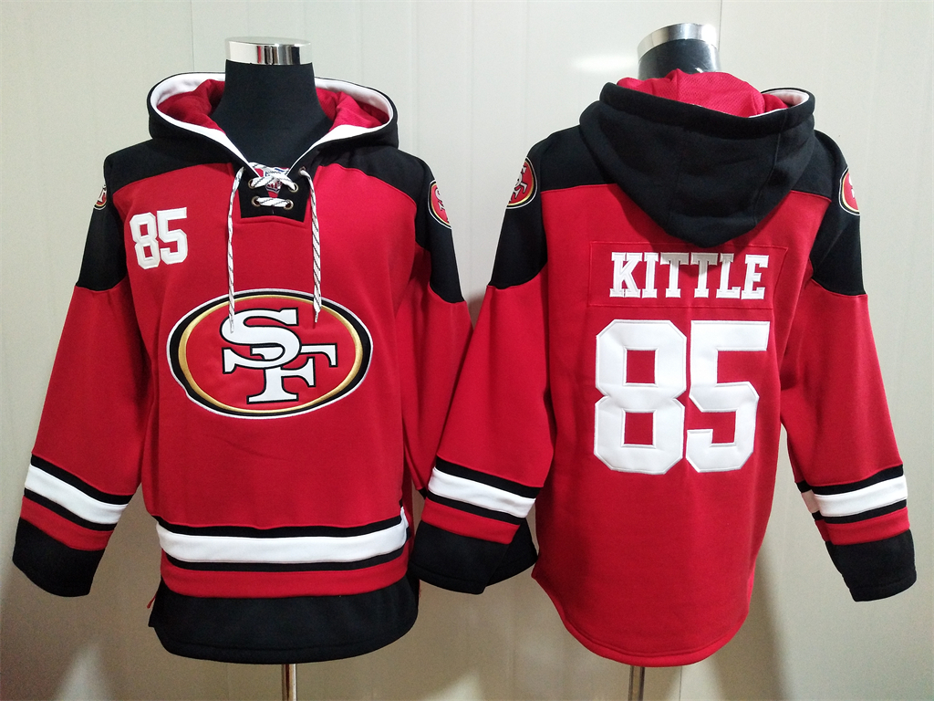 San Francisco 49ers #85 George Kittle Red Team Color New Hoodie