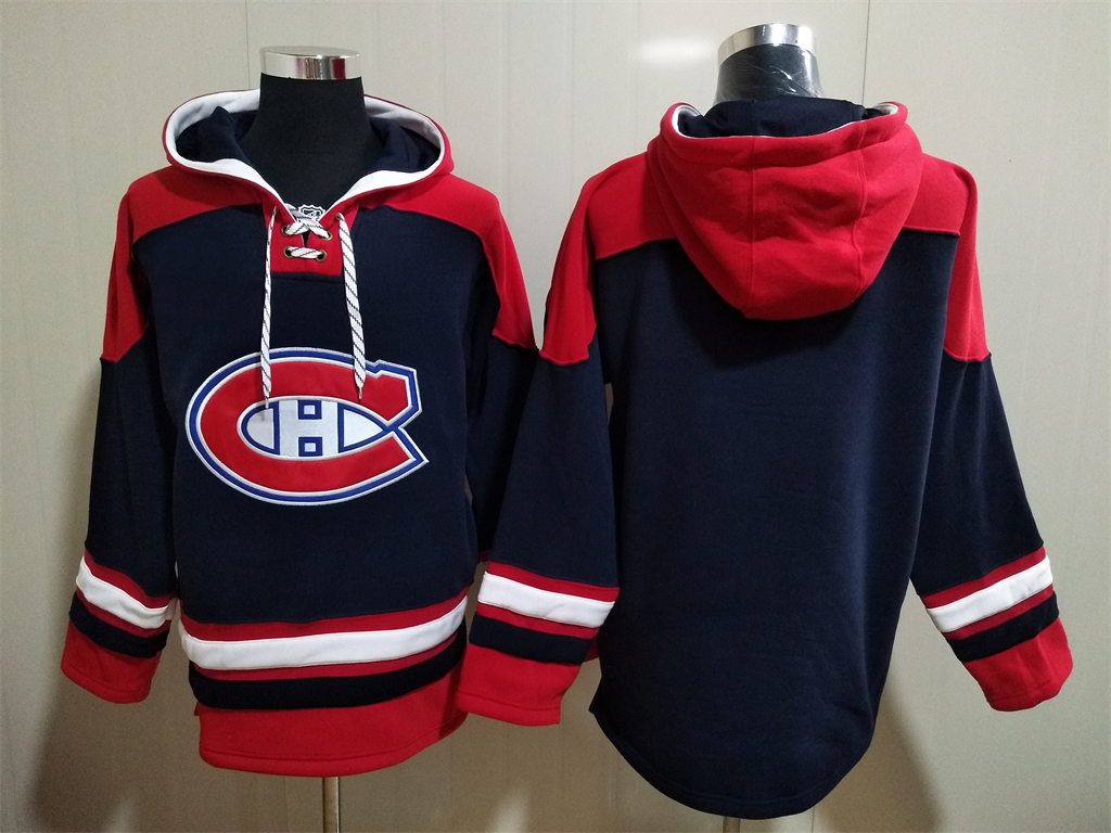 Hockey Montreal Canadiens Blank Navy Blue Hoodie