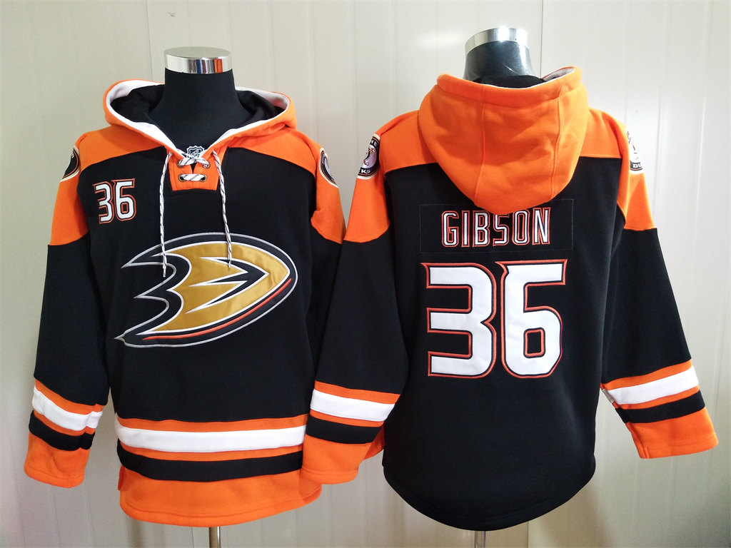 Hockey Anaheim Ducks #36 John Gibson Black Hoodie