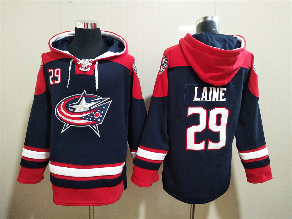 Columbus Blue Jackets #29 Patrik Laine Navy Blue Team Color 2014 Hoodie