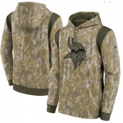 Minnesota Vikings Nike Camo 2021 Salute To Service Therma Performance Pullover Hoodie