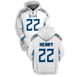 White Tennessee Titans #22 Derrick Henry 2021 Pullover Hoodie