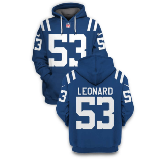 Indianapolis Colts #53 Darius Leonard Blue 2021 Pullover Hoodie