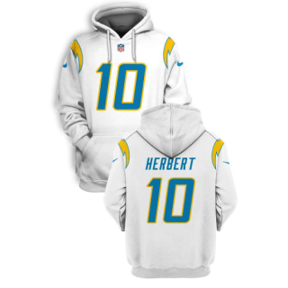 Los Angeles Chargers #10 Justin Herbert White 2021 Pullover Hoodie