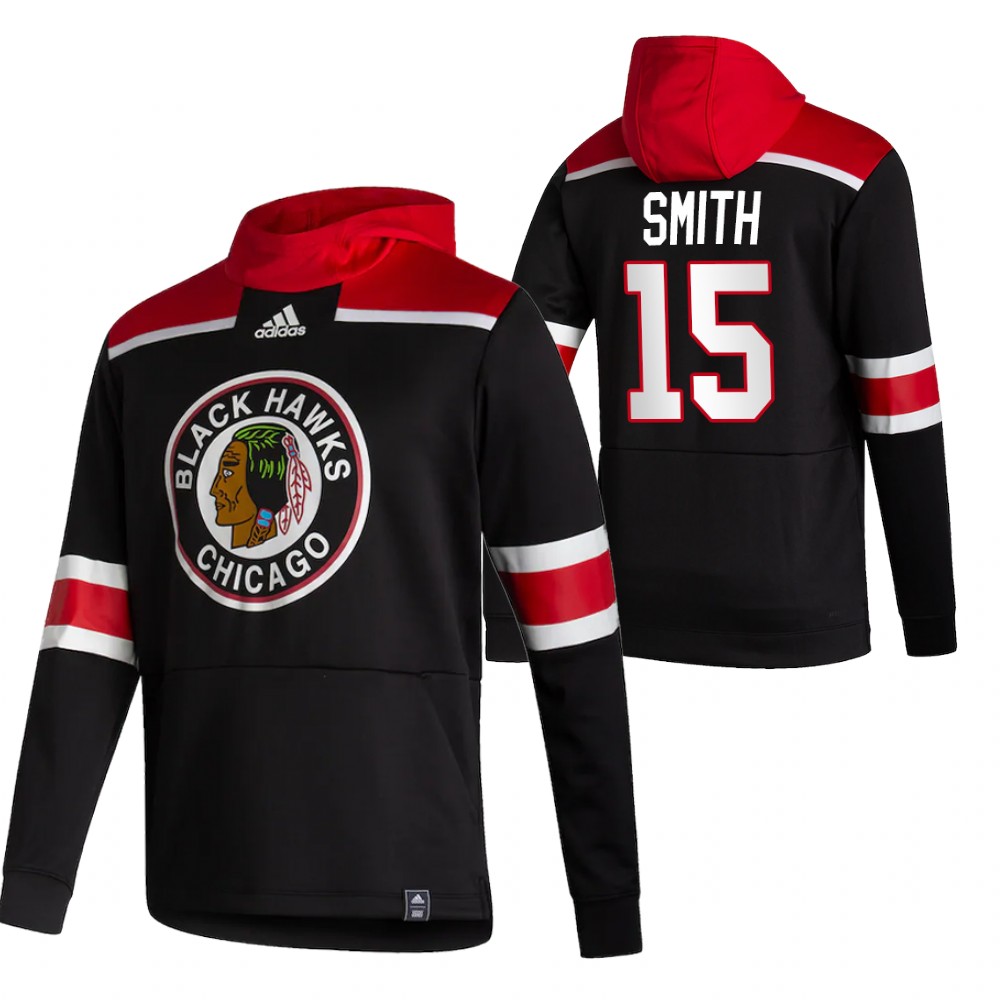 Chicago Blackhawks #15 Zack Smith Adidas Reverse Retro Pullover Hoodie Black - Click Image to Close