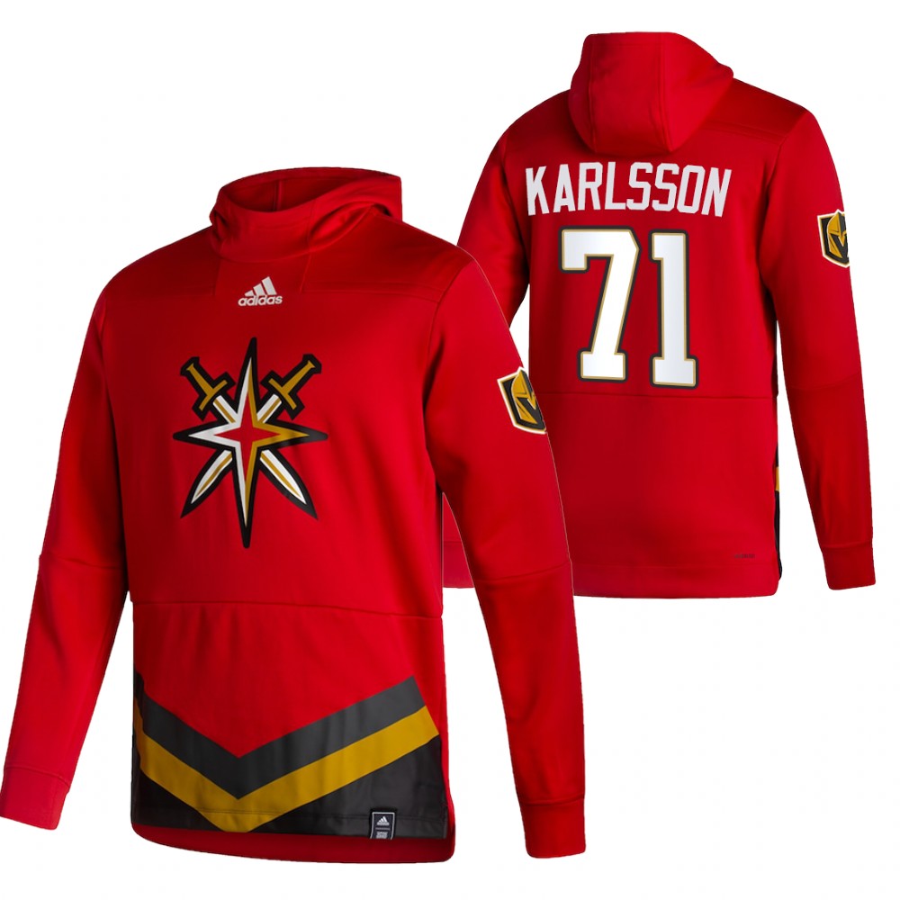 Vegas Golden Knights #71 William Karlsson Adidas Reverse Retro Pullover Hoodie Red