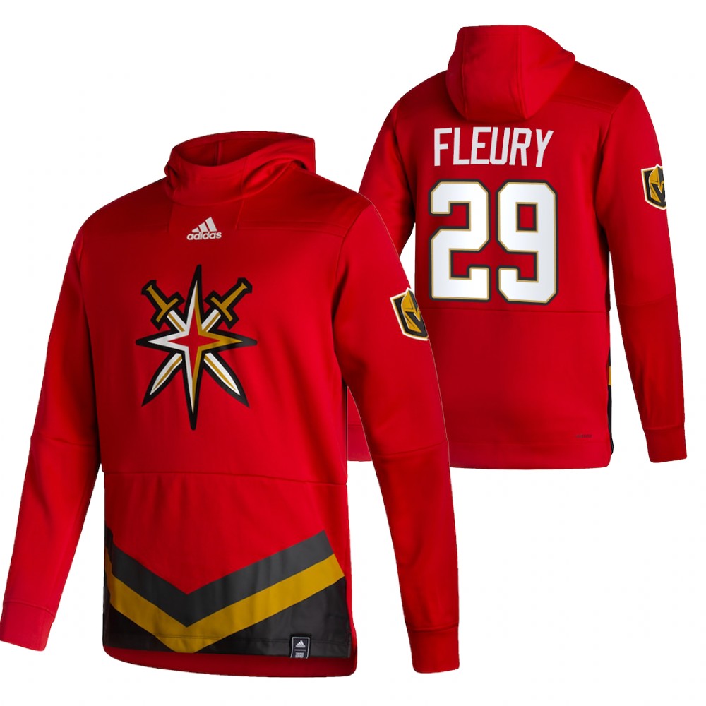 Vegas Golden Knights #29 Marc-Andre Fleury Adidas Reverse Retro Pullover Hoodie Red