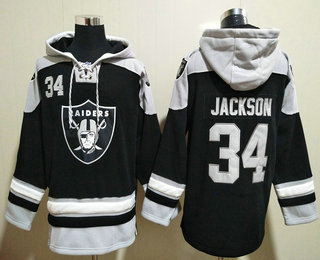 Las Vegas Raiders #34 Bo Jackson Black Stitched Hoodie