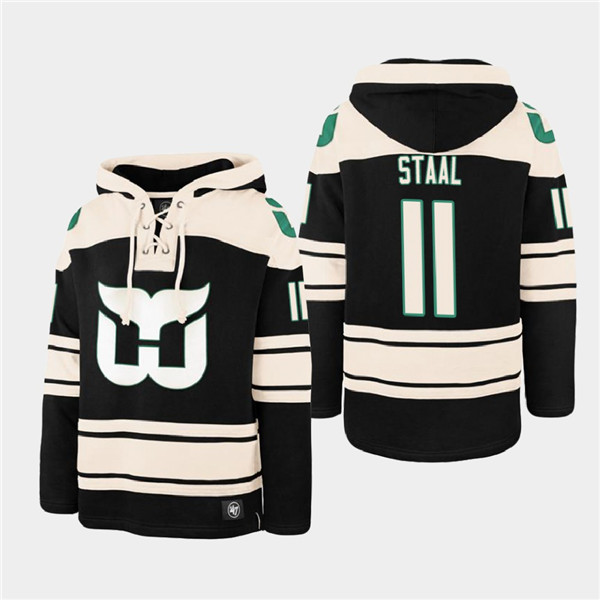 Carolina Hurricanes #11 Jordan Staal Black Ageless Must-Have Lace-Up Pullover Hoodie