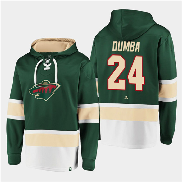 Minnesota Wild #24 Matt Dumba Green All Stitched Sweatshirt Hoodie