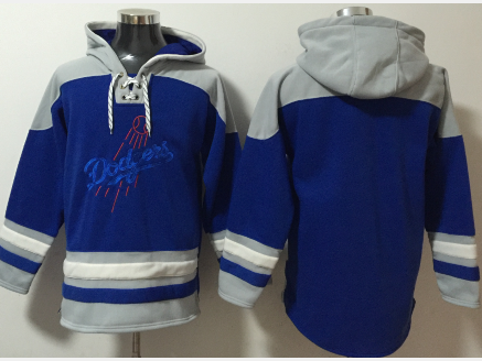 Los Angeles Dodgers Blank Blue Ageless Must Have Lace Up Pullover Hoodie
