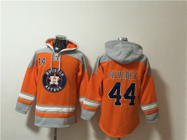 Houston Astros #44 Yordan Alvarez Orange Ageless Must-Have Lace-Up Pullover Hoodie