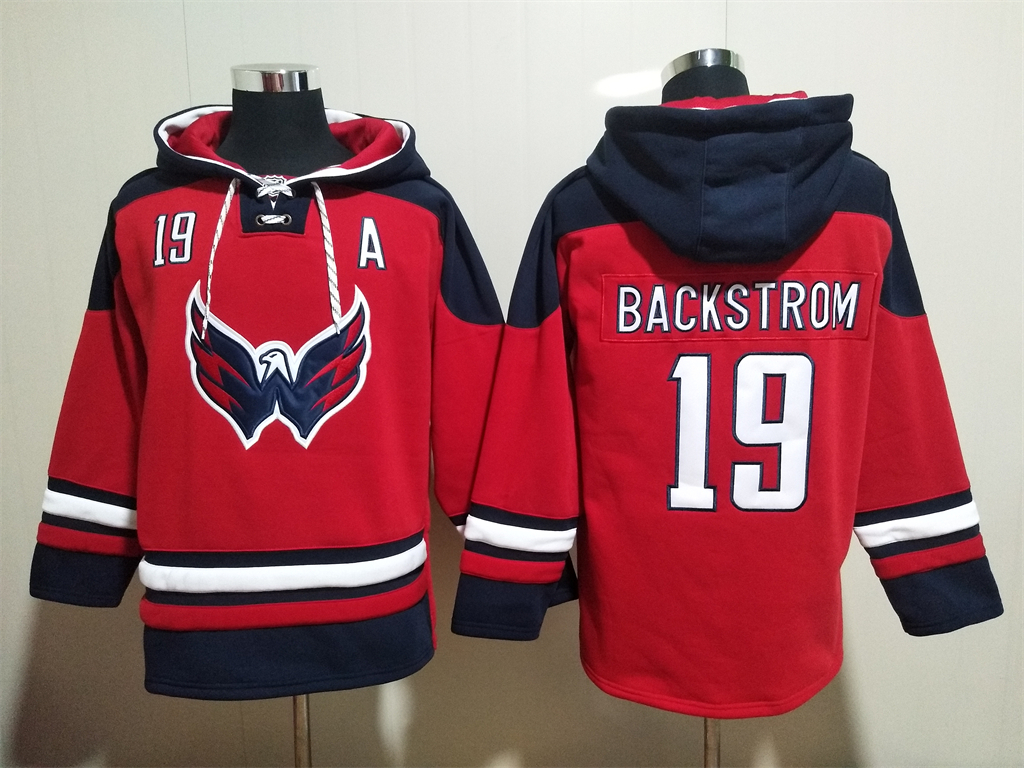 Washington Capitals #19 Nicklas Backstrom Red Ageless Must Have Lace Up Pullover Hoodie