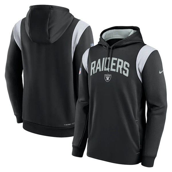 Las Vegas Raiders Black Sideline Stack Performance Pullover Hoodie