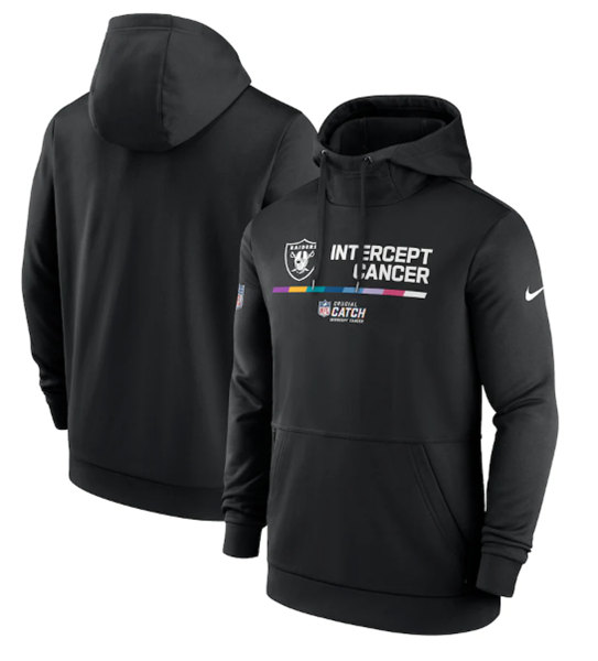 Las Vegas Raiders Black 2022 Crucial Catch Therma Performance Pullover Hoodie