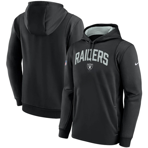 Las Vegas Raiders Black Sideline Stack Performance Pullover Hoodie